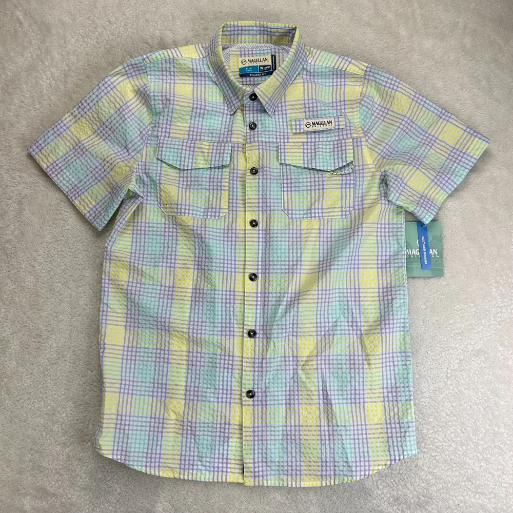 Fishing Shirt Magellan Womens XL Outdoors Button Up Multicolor Short Sleeve
